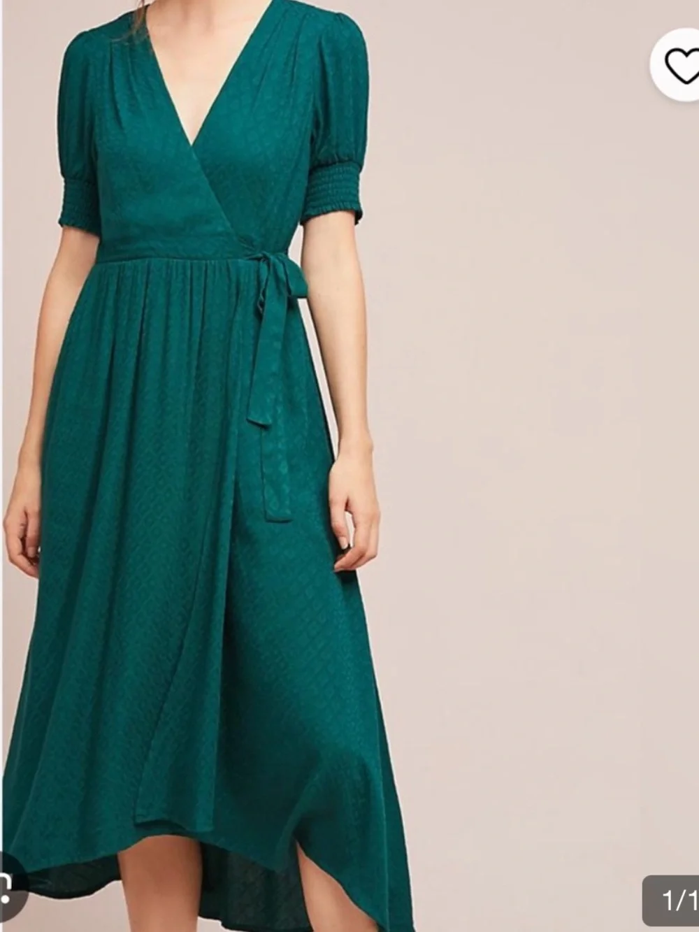 Anthropologie Maeve Green Textured Breanna Wrap Dress Women’s Sz 0